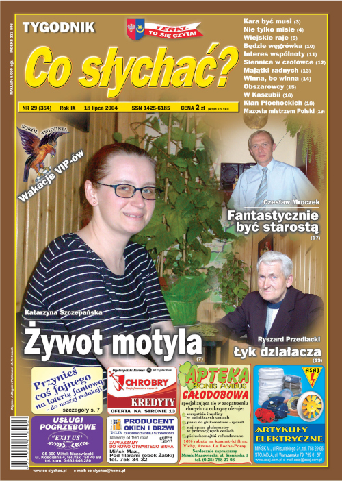 Okładka gazety Co słychać? - nr 29 (354) 2004